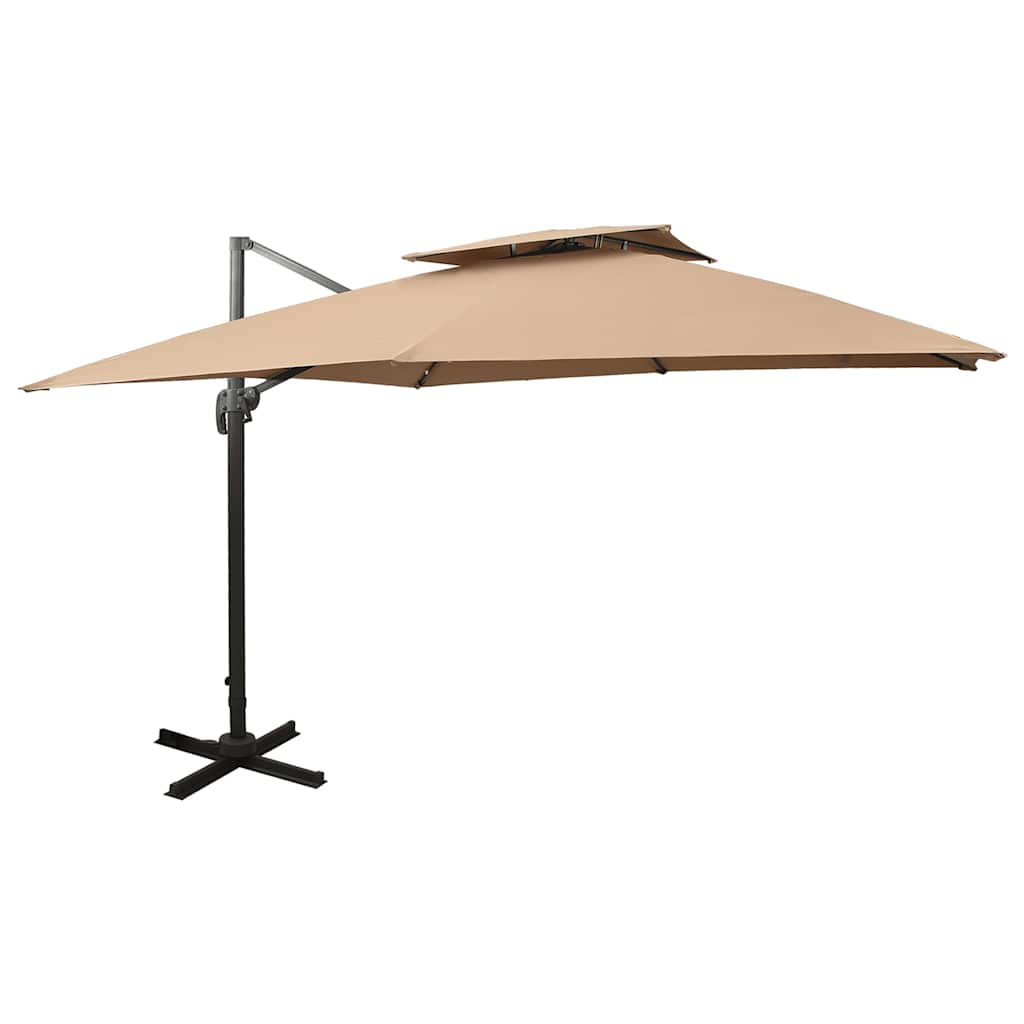 Guarda-sol de Jardim de Braço Lateral com Teto Duplo 300x300 cm Areia
