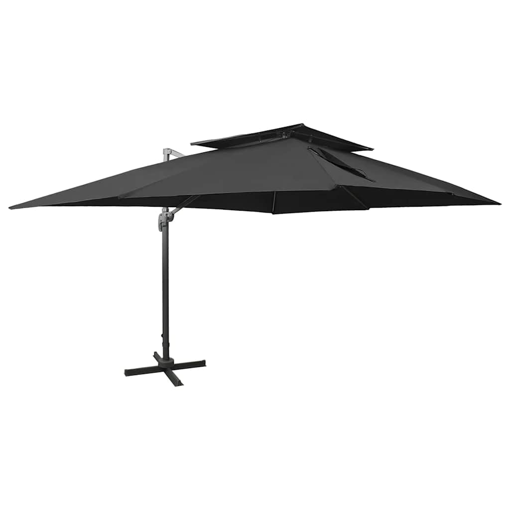 Guarda-sol de Jardim de Braço Lateral com Teto Duplo 300x300 cm Areia