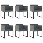 Set de comedor para jardín 11 pzas cojines ratán sintético gris