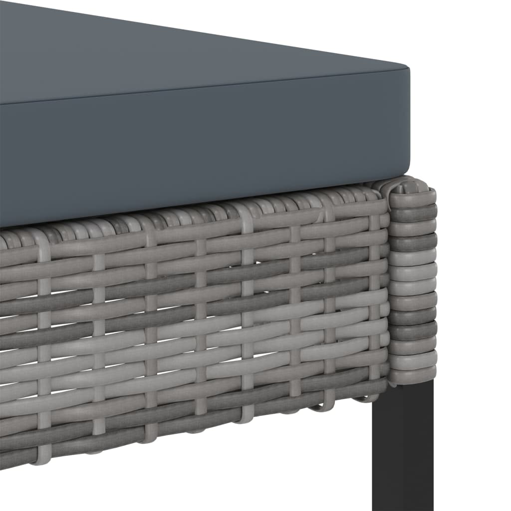 Set de comedor para jardín 11 pzas cojines ratán sintético gris