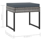 Set de comedor para jardín 11 pzas cojines ratán sintético gris