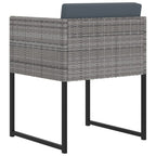 Set de comedor para jardín 11 pzas cojines ratán sintético gris