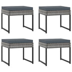 Set de comedor para jardín 11 pzas cojines ratán sintético gris