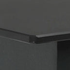 Mesa de comedor de jardín acero y vidrio negro 80x80x74 cm