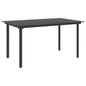 Mesa de comedor de jardín acero y vidrio negro 80x80x74 cm
