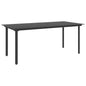 Mesa de comedor de jardín acero y vidrio negro 80x80x74 cm