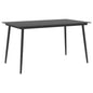 Mesa de comedor de jardín acero y vidrio negro 80x80x74 cm