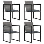 Set de comedor de jardín 5 pzas y cojines ratán sintético gris