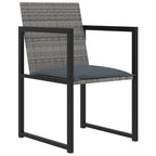 Set de comedor de jardín 5 pzas y cojines ratán sintético gris