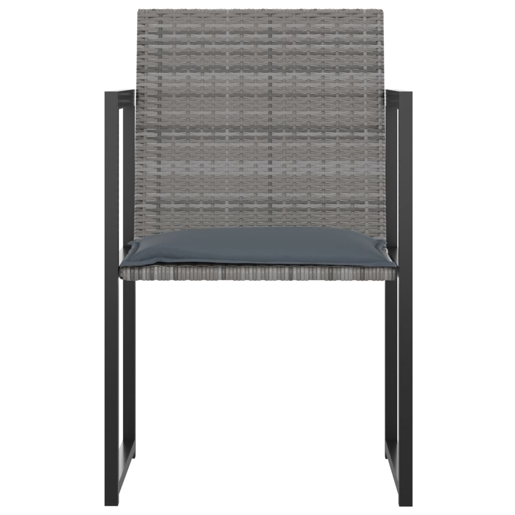 Set de comedor de jardín 5 pzas y cojines ratán sintético gris