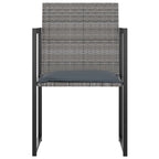 Set de comedor de jardín 5 pzas y cojines ratán sintético gris
