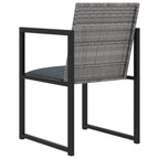 Set de comedor de jardín 5 pzas y cojines ratán sintético gris