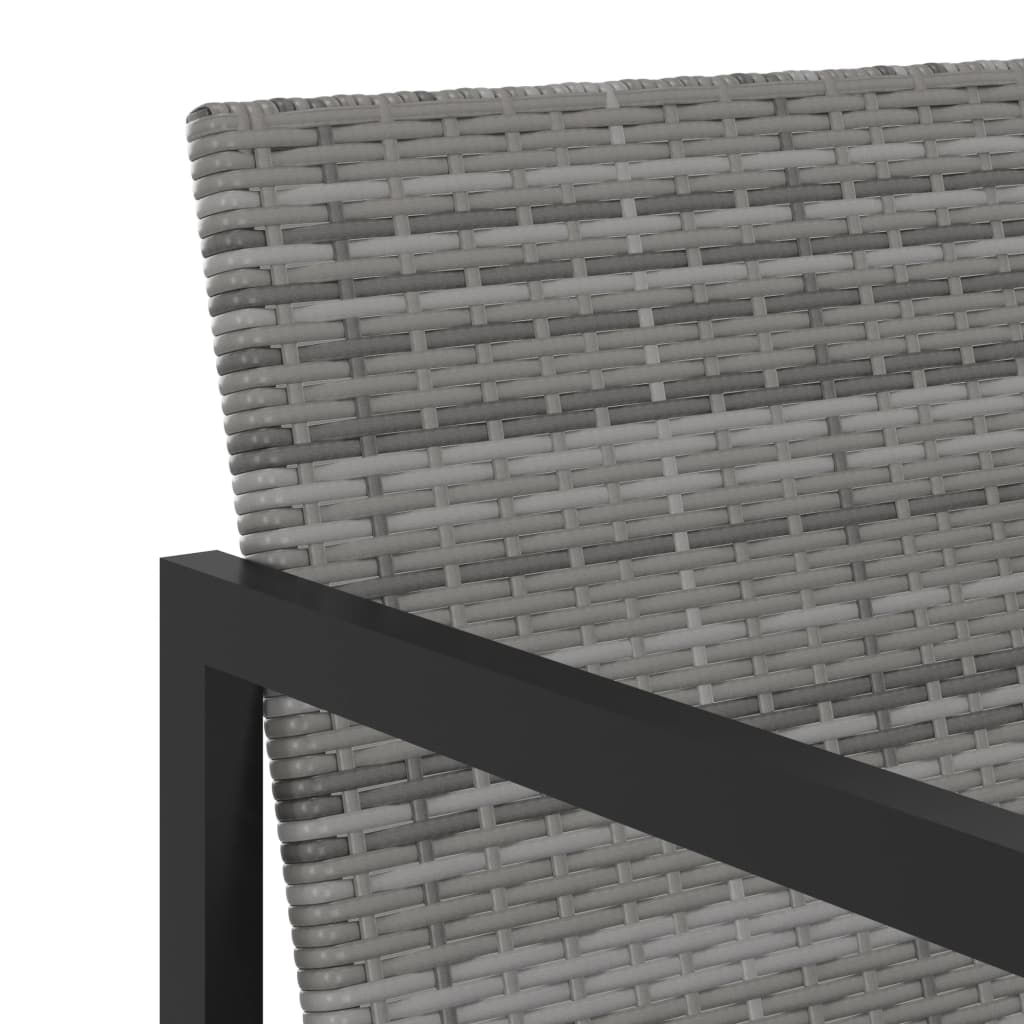 Set de comedor de jardín 5 pzas y cojines ratán sintético gris