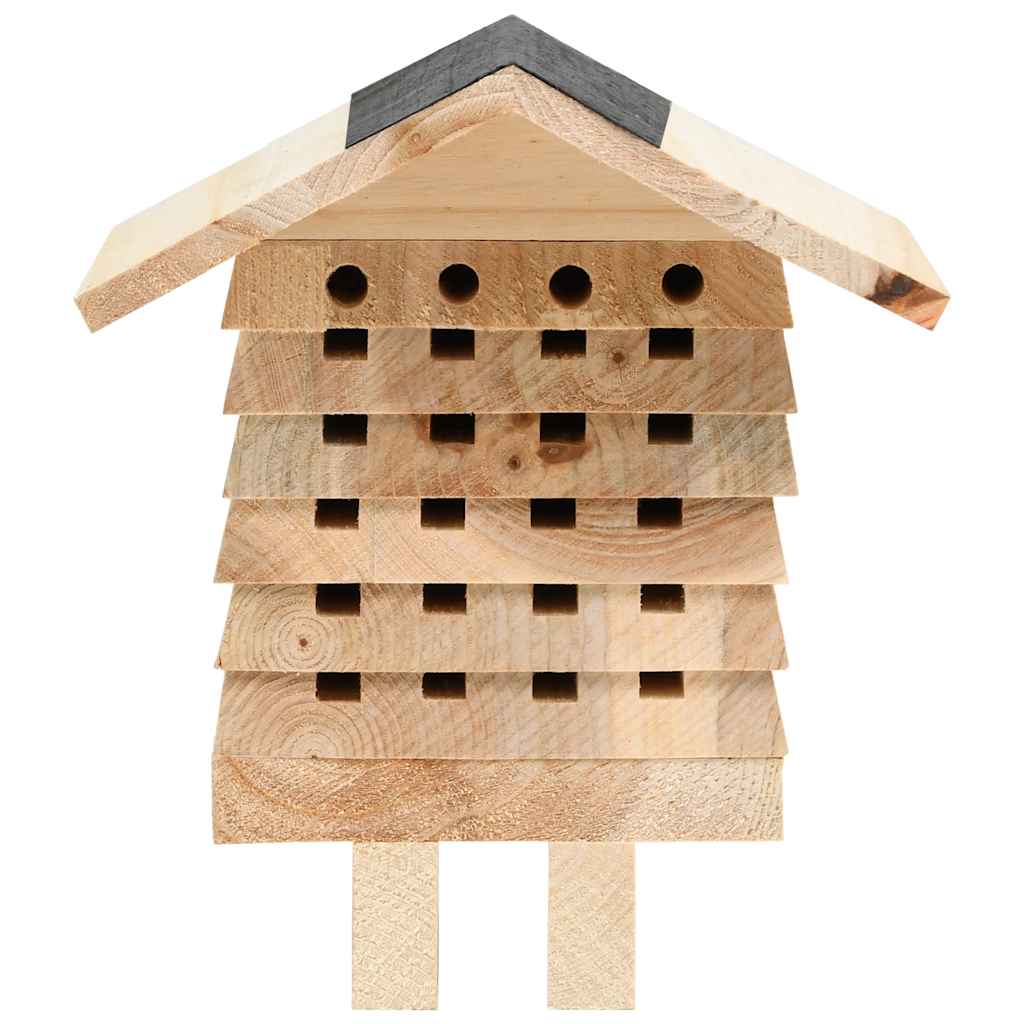 Hotel para abejas de madera maciza de abeto 22x20x20 cm
