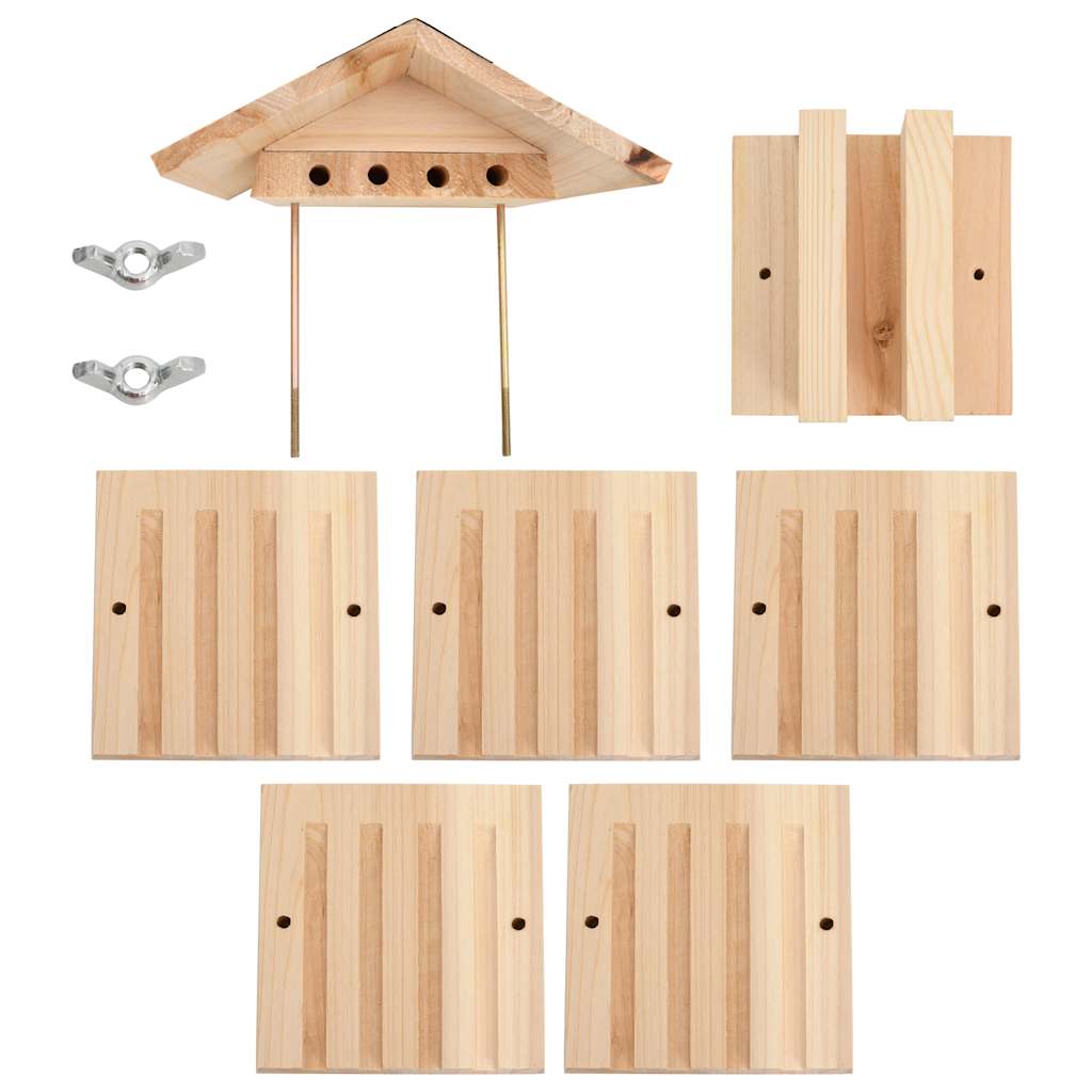 Hotel para abejas de madera maciza de abeto 22x20x20 cm