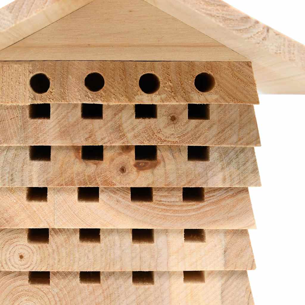 Hotel para abejas de madera maciza de abeto 22x20x20 cm