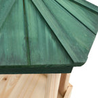 Comedero para pájaros octogonal madera maciza de abeto 33x30 cm