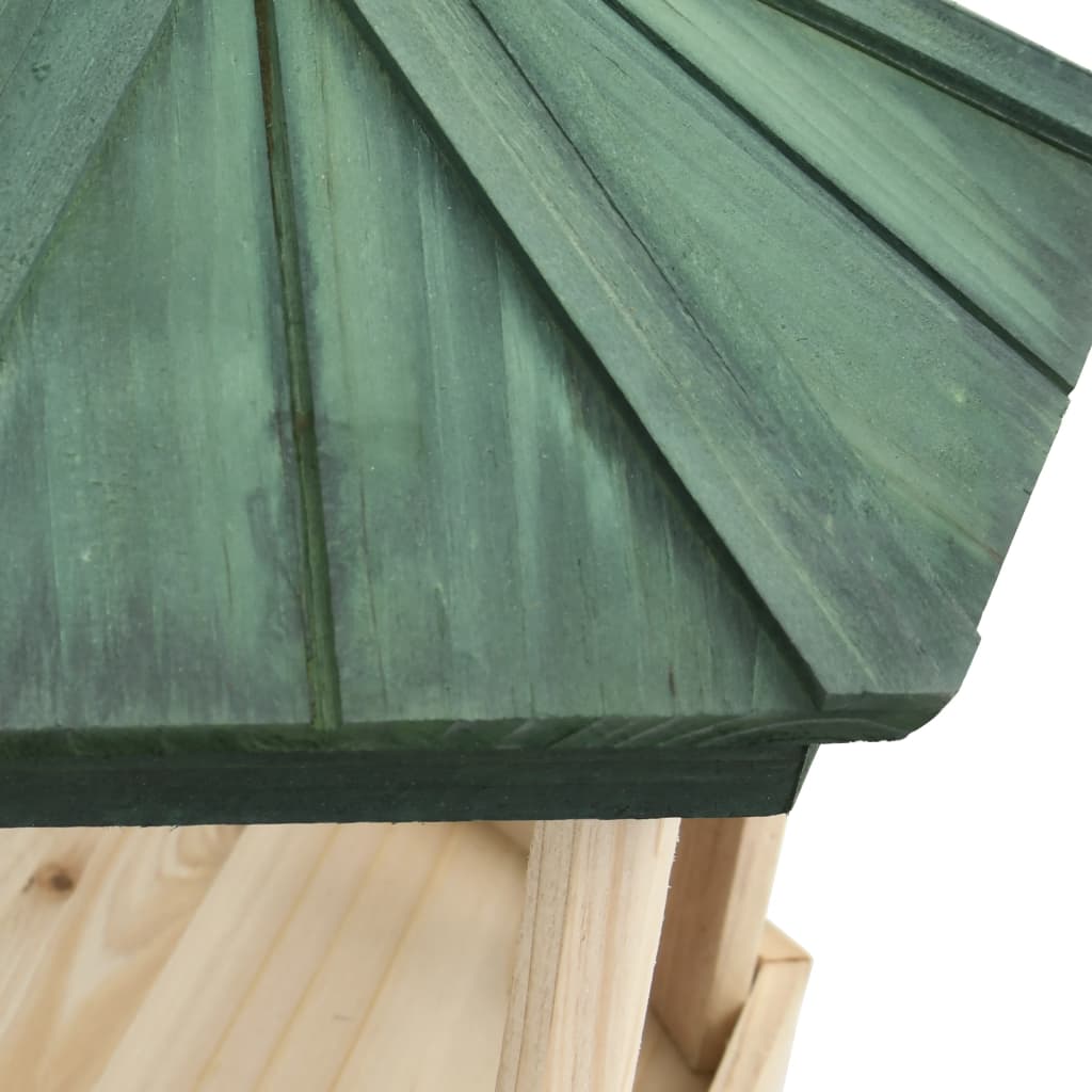 Comedero para pájaros octogonal madera maciza de abeto 33x30 cm