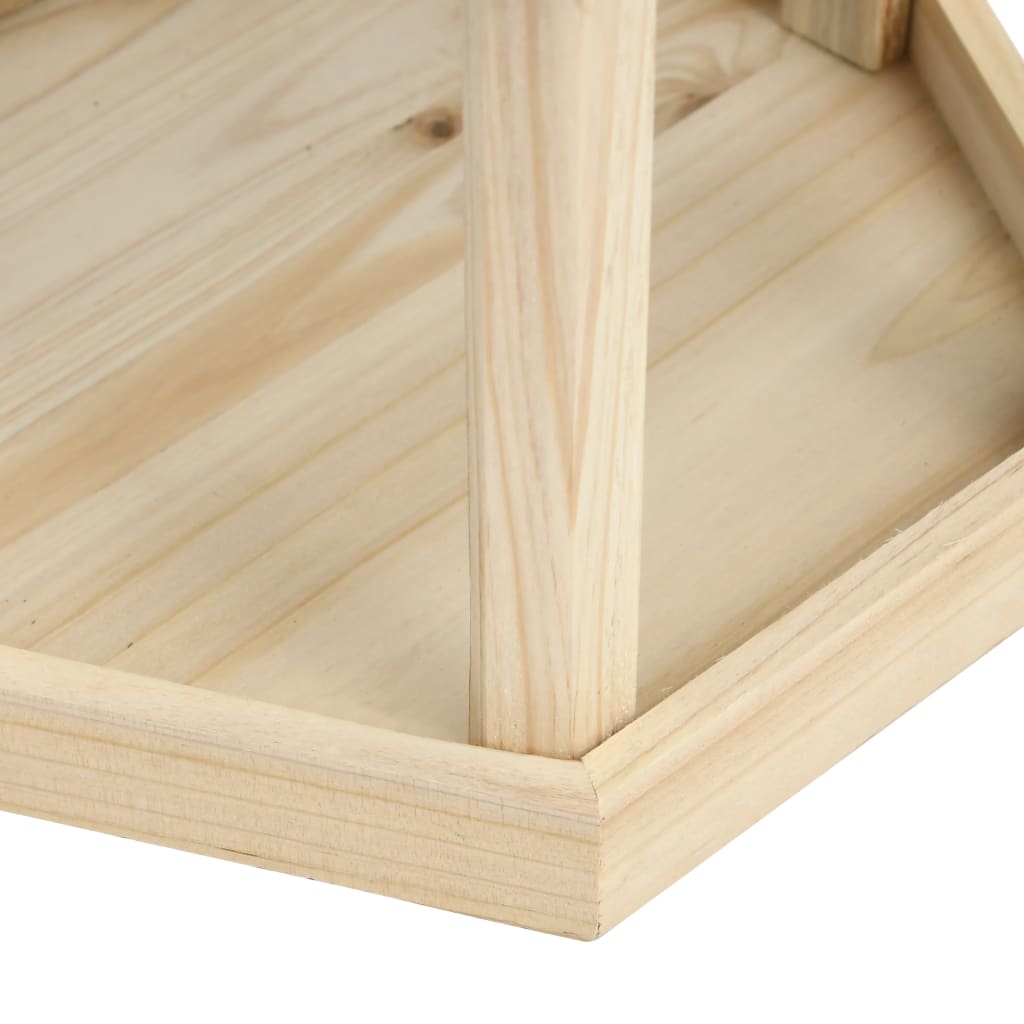 Comedero para pájaros octogonal madera maciza de abeto 33x30 cm