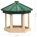 Comedero para pájaros octogonal madera maciza de abeto 33x30 cm