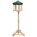 Comedero para pájaros de pie madera maciza de abeto 33x110 cm