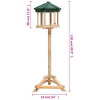 Comedero para pájaros de pie madera maciza de abeto 33x110 cm