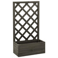Jardinera enrejada de jardín madera abeto gris 50x25x90 cm