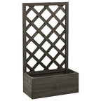 Jardinera enrejada de jardín madera abeto gris 50x25x90 cm