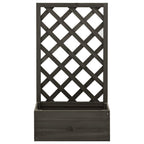 Jardinera enrejada de jardín madera abeto gris 50x25x90 cm