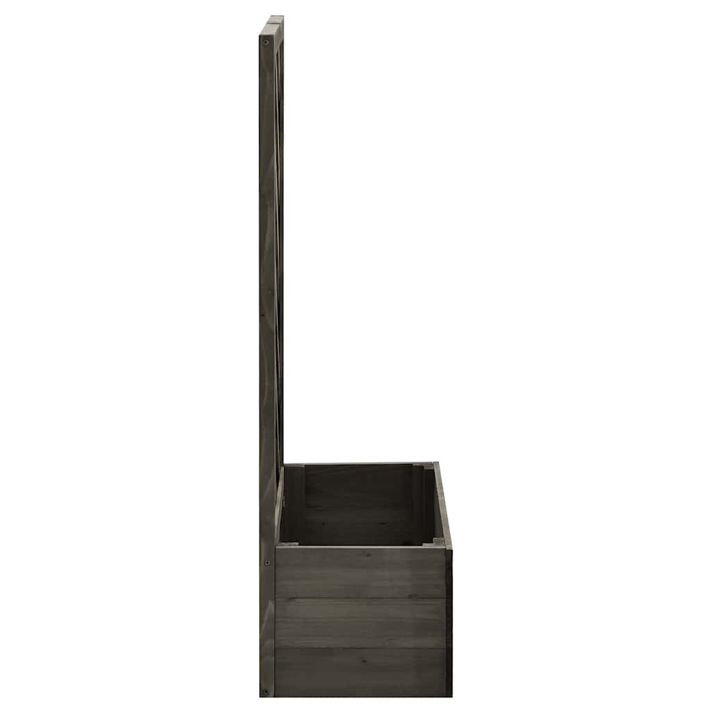 Jardinera enrejada de jardín madera abeto gris 50x25x90 cm