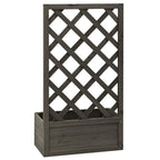 Jardinera enrejada de jardín madera abeto gris 50x25x90 cm