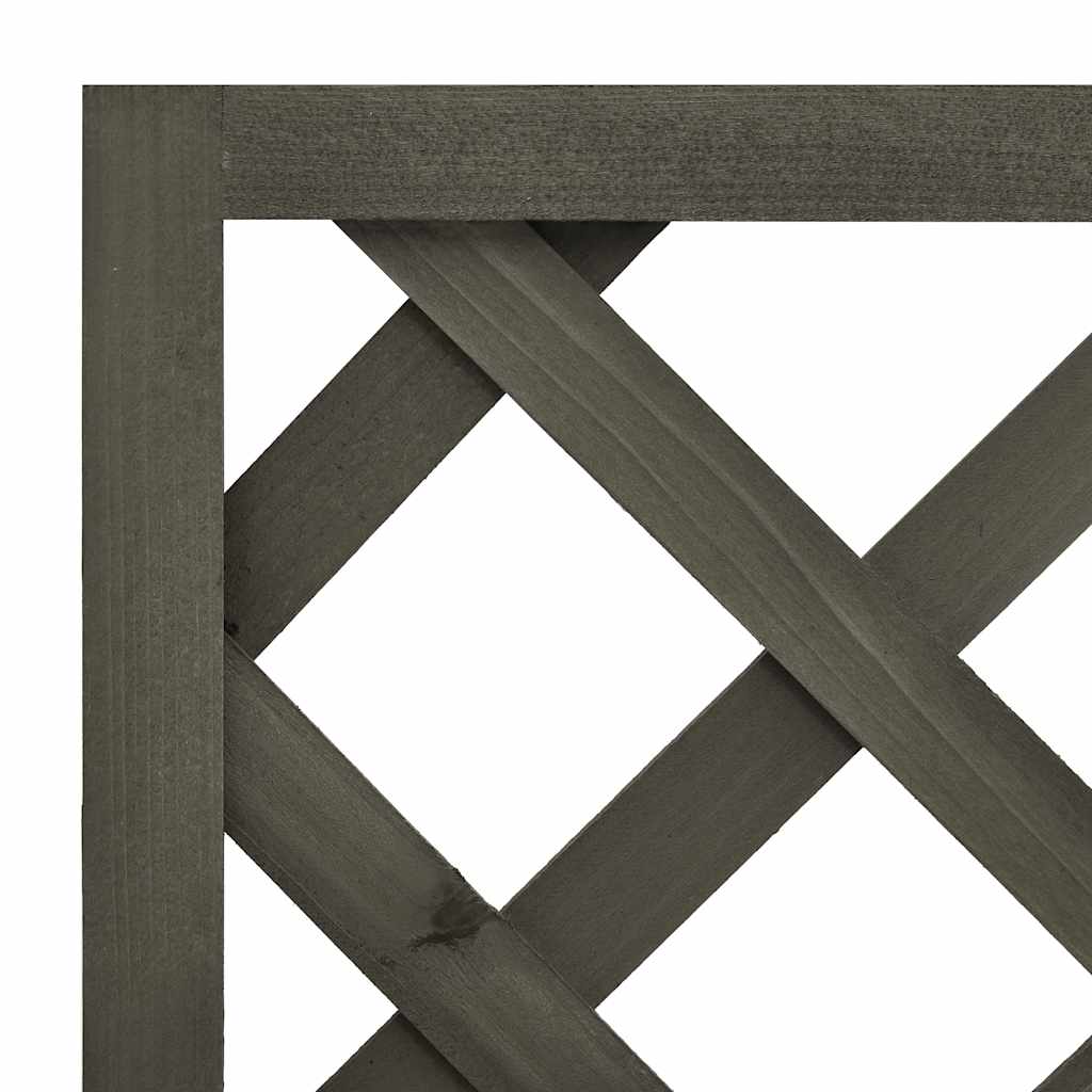 Jardinera enrejada de jardín madera abeto gris 50x25x90 cm