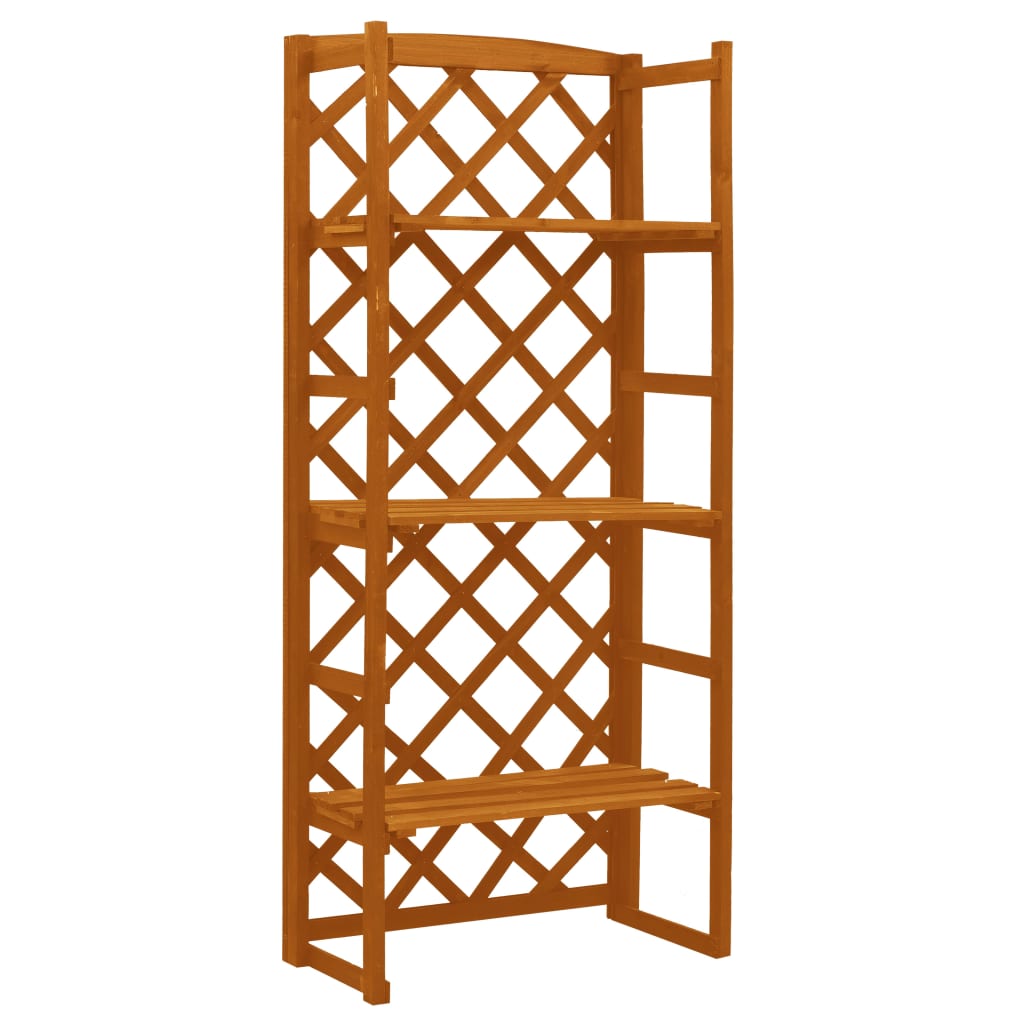 Soporte de plantas y enrejado abeto macizo gris 70x42x120 cm