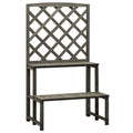 Soporte de plantas y enrejado abeto macizo gris 70x42x120 cm