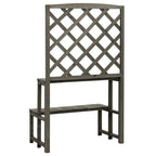 Soporte de plantas y enrejado abeto macizo gris 70x42x120 cm