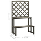 Soporte de plantas y enrejado abeto macizo gris 70x42x120 cm