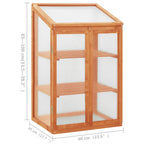 Invernadero de madera de abeto 60x45x100 cm
