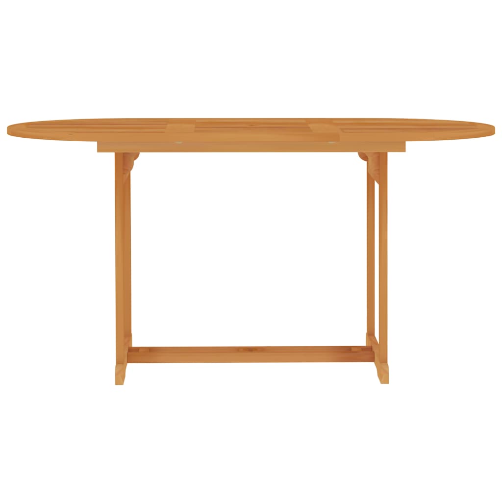 Mesa de jardín de madera maciza de teca 150x90x75 cm