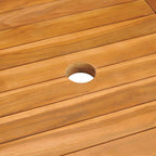 Mesa de jardín de madera maciza de teca 150x90x75 cm