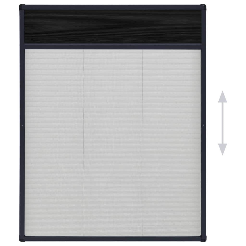 Mosquitera plisada de ventanas aluminio gris antracita 60x80cm