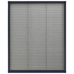 Mosquitera plisada de ventanas aluminio gris antracita 60x80cm