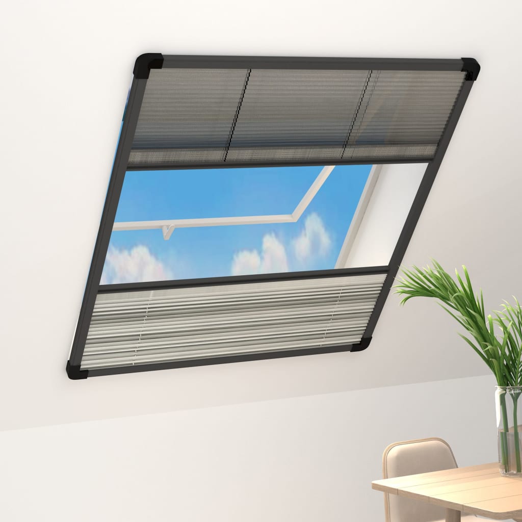 Pleated mosquito net for aluminum windows 80x100cm with sunshade