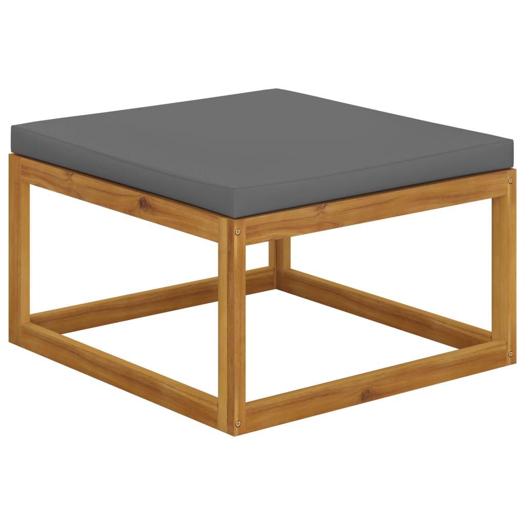Muebles de jardín 4 pzas cojines crema madera maciza de acacia