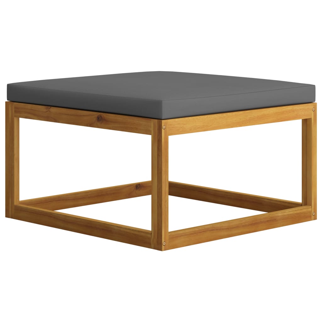 Muebles de jardín 4 pzas cojines crema madera maciza de acacia