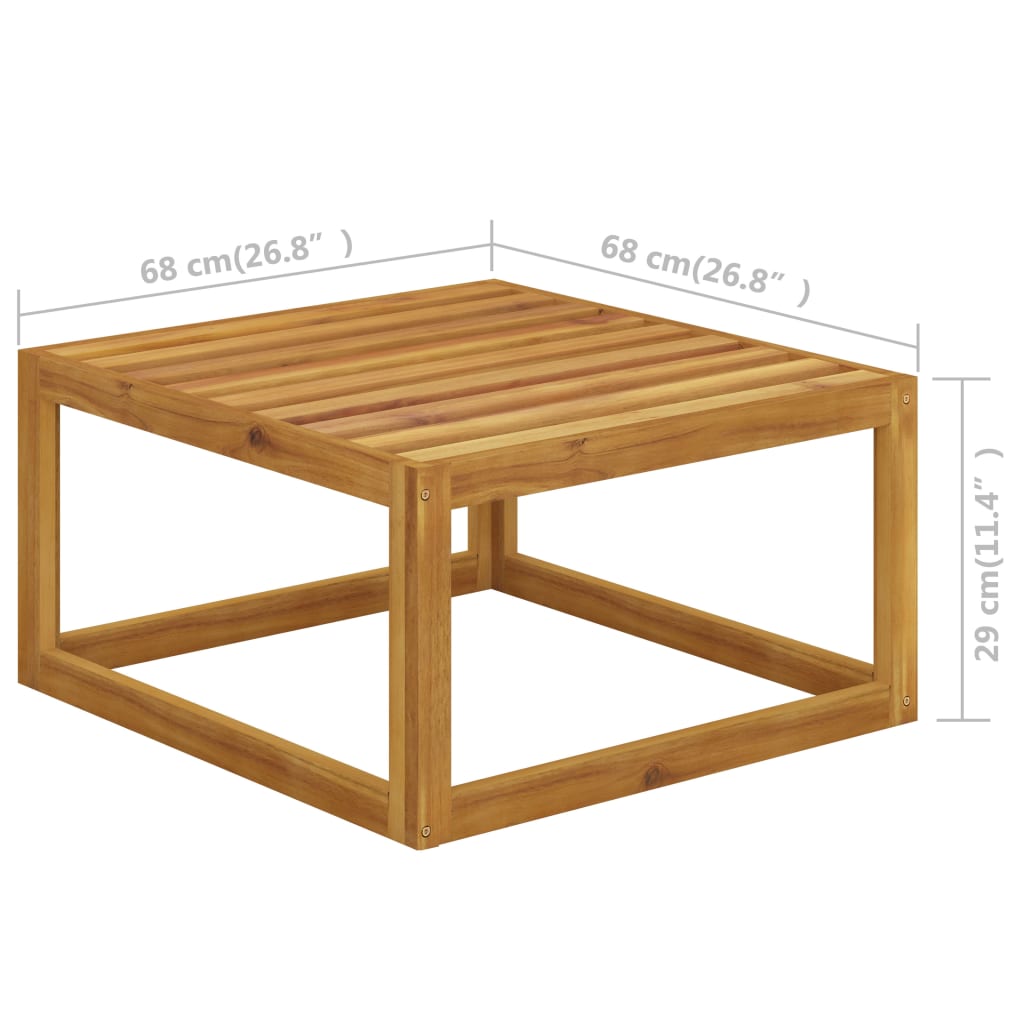 Muebles de jardín 4 pzas cojines crema madera maciza de acacia