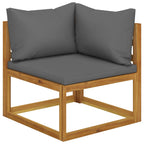 Muebles de jardín 4 pzas cojines crema madera maciza de acacia