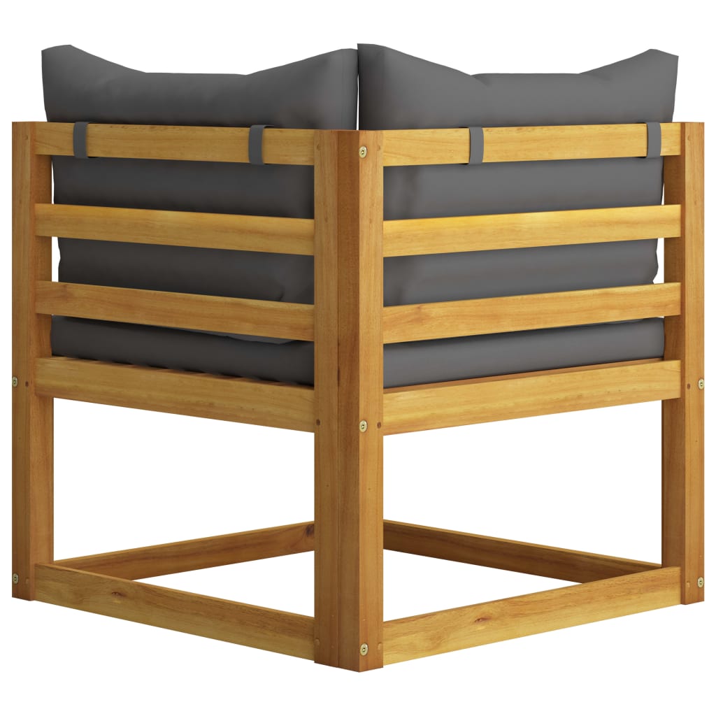 Muebles de jardín 4 pzas cojines crema madera maciza de acacia