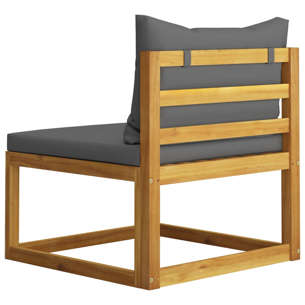 Muebles de jardín 4 pzas cojines crema madera maciza de acacia