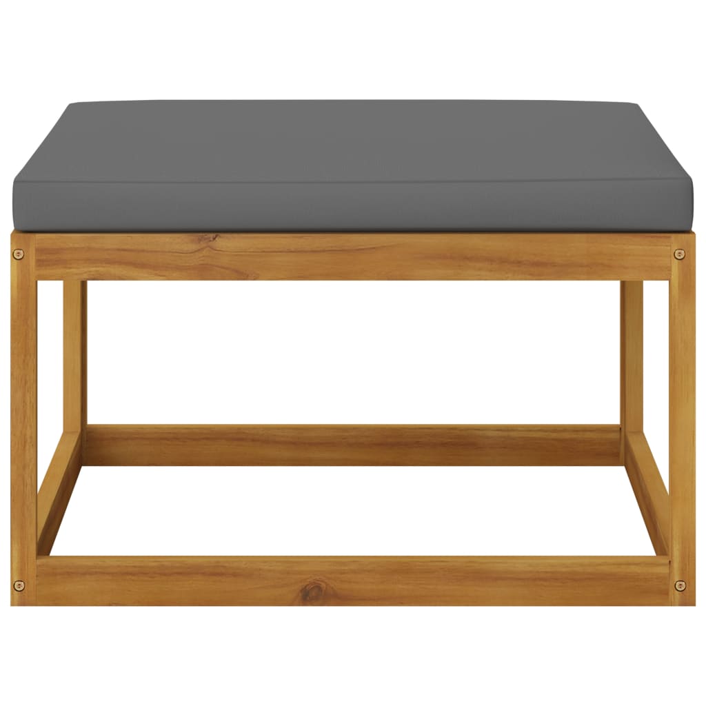 Juego de muebles jardín 5 pzas con cojines madera maciza acacia