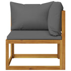 Juego de muebles jardín 5 pzas con cojines madera maciza acacia